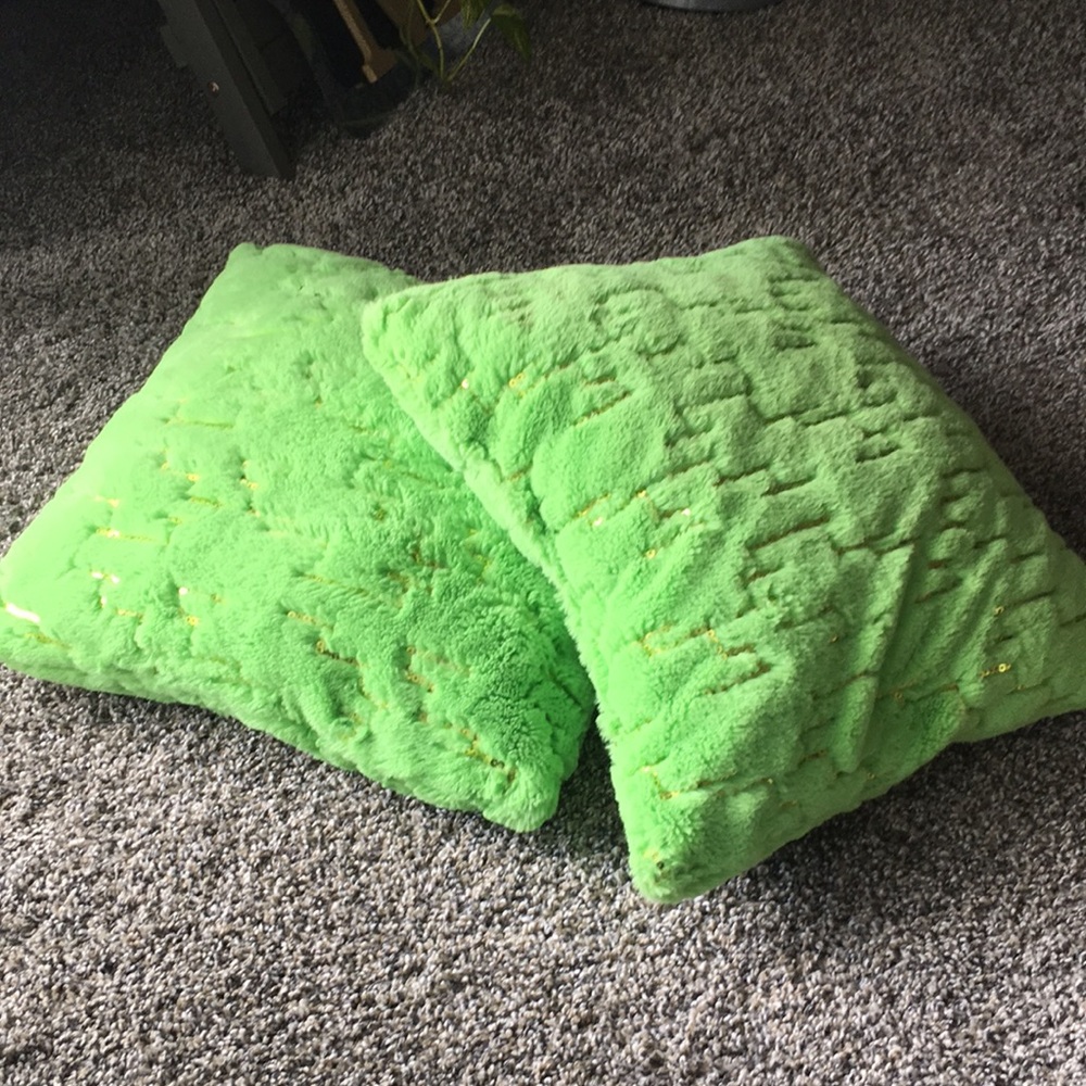 2 Green Decorative Pillows